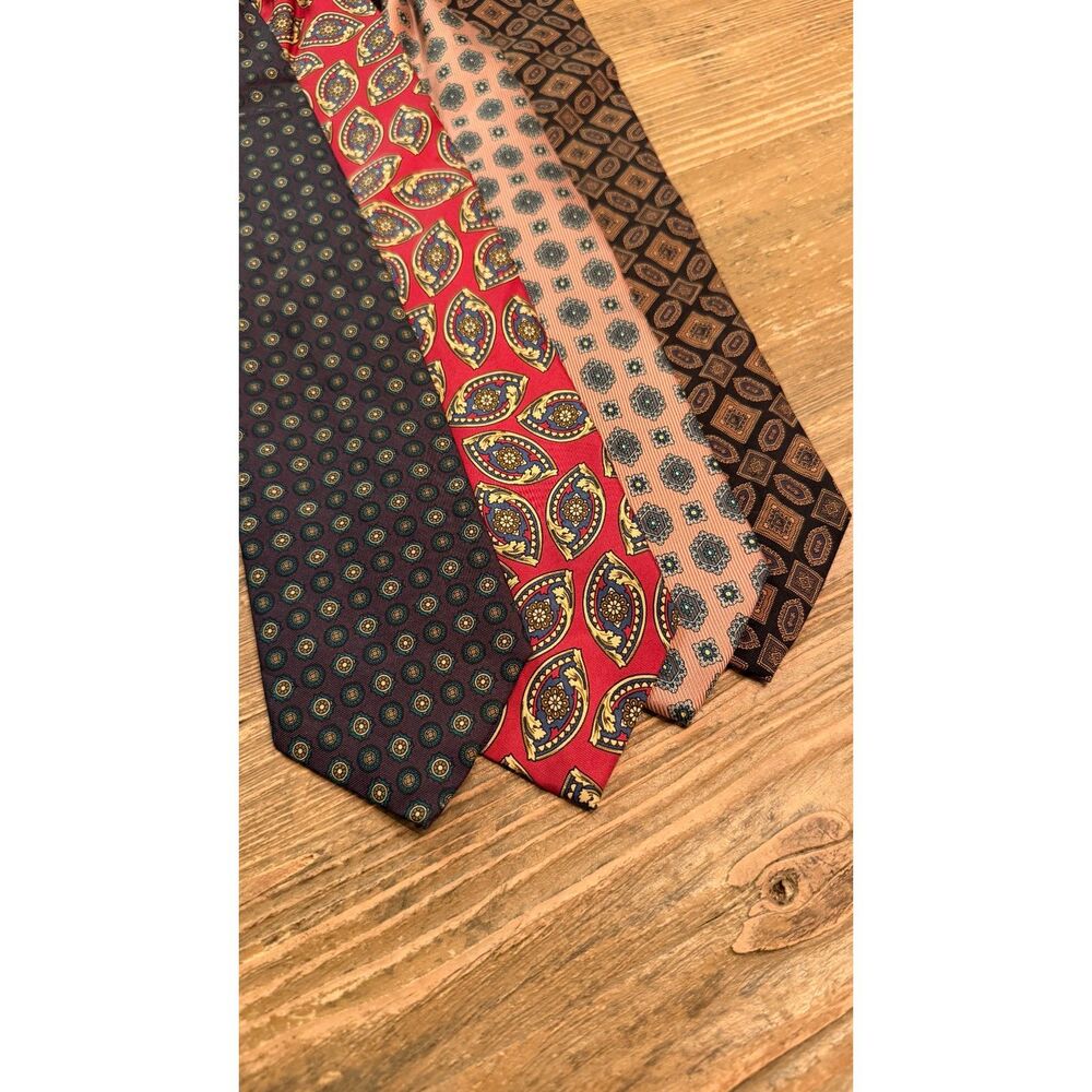 Austin Reed Lot of 4 Mens Italian Silk Neckties London England Paisley Neat